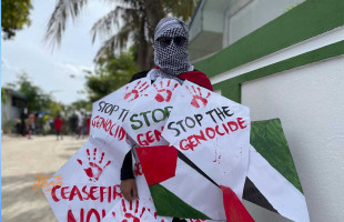 ފަލަސްތީނާއެކު ދިވެހިން ތިބިކަން އަންގައިދިނުމަށް ހިނގާލުމެއް މިރޭ 8 ޖަހާއިރު